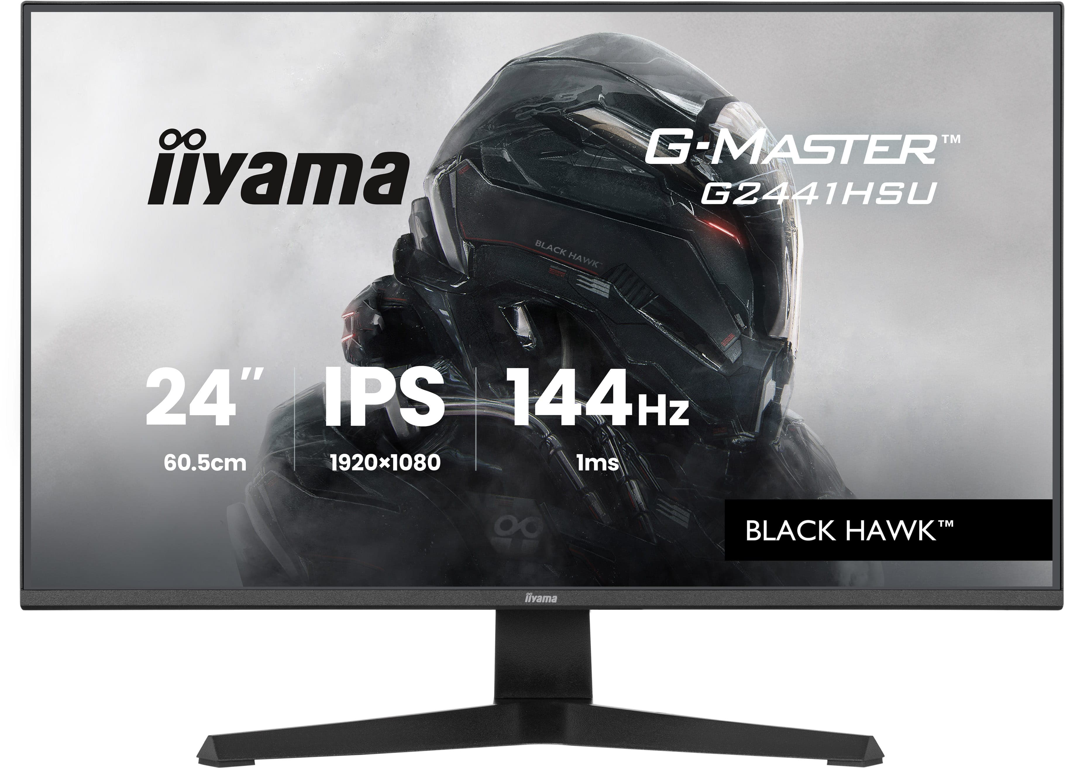 iiyama G-Master Black Hawk gaming monitor G2441HSU-B1 24" Black, IPS, Ultra Slim Bezel, Full HD, 144Hz, 1ms, FreeSync, HDMI, Display Port, USB Hub