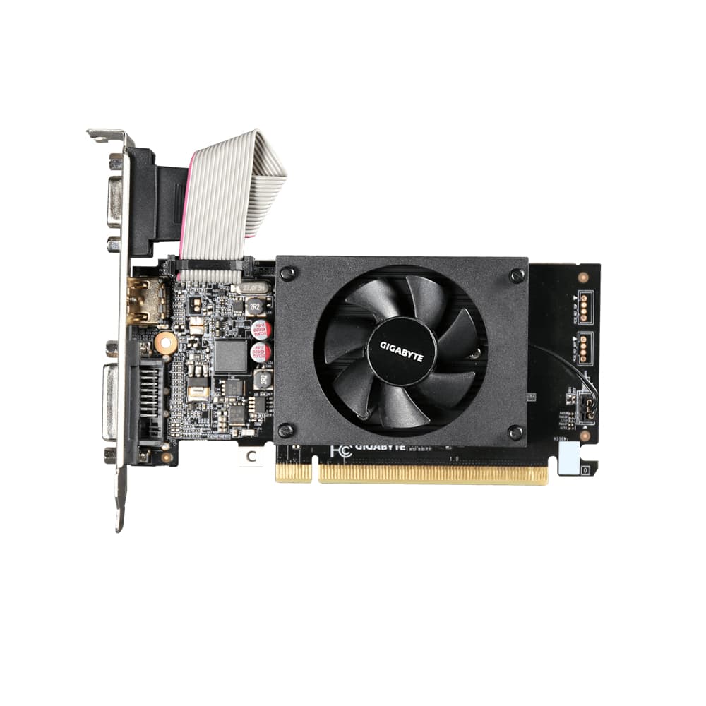 Gigabyte NVIDIA GeForce GT 730 2GB DDR3 Low Profile Graphics Card, 954 MHz Core Clock, Single Fan, 1x DVI-D / 1x D-Sub / 1x HDMI Ports