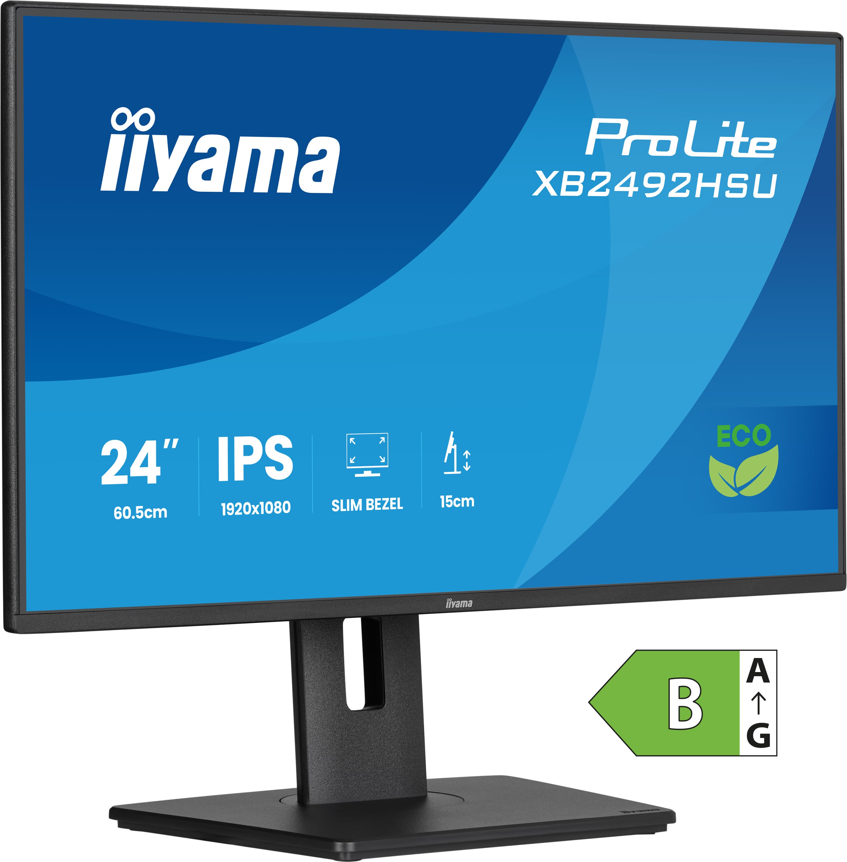 Iiyama ProLite 24-Inch 120Hz Full HD IPS Height Adjustable Monitor with Slim Bezel, HDMI, DisplayPort & USB Hub