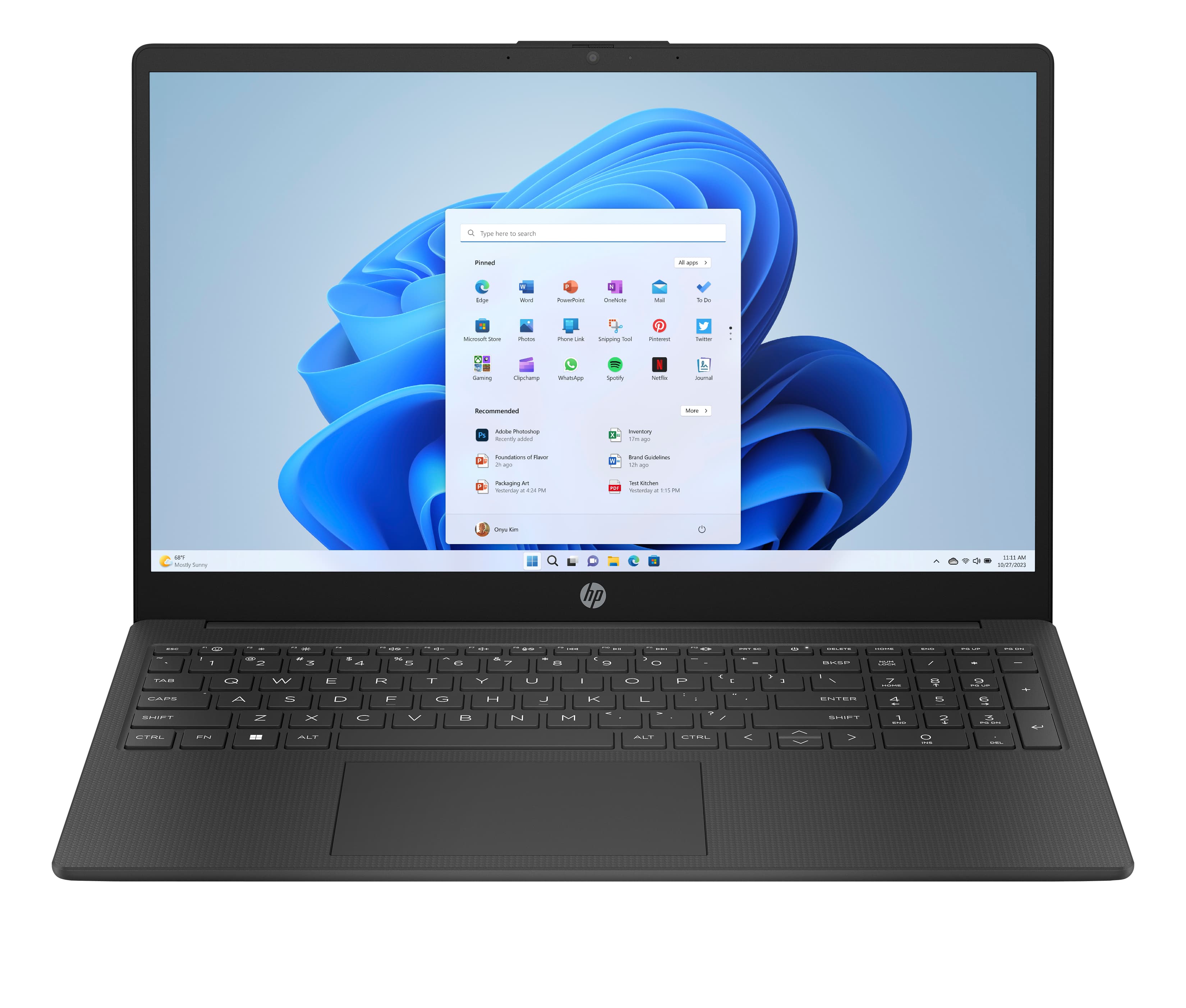 HP 15-fc0045na Laptop, 15.6 Inch Full HD 1080p Screen, AMD Ryzen 3 7320U, 8GB DDR4 RAM, 256GB SSD, AMD Radeon Graphics, Windows 11 Home