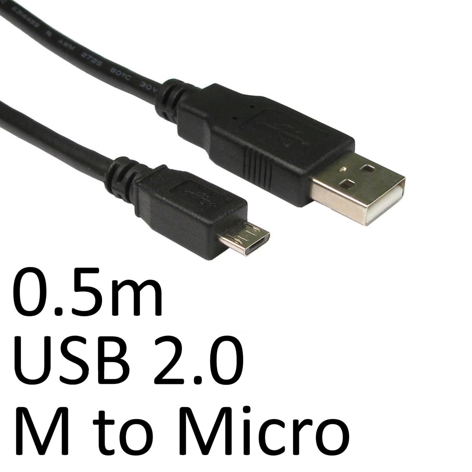 0.5M USB 2.0 A MALE TO MICRO B MALE