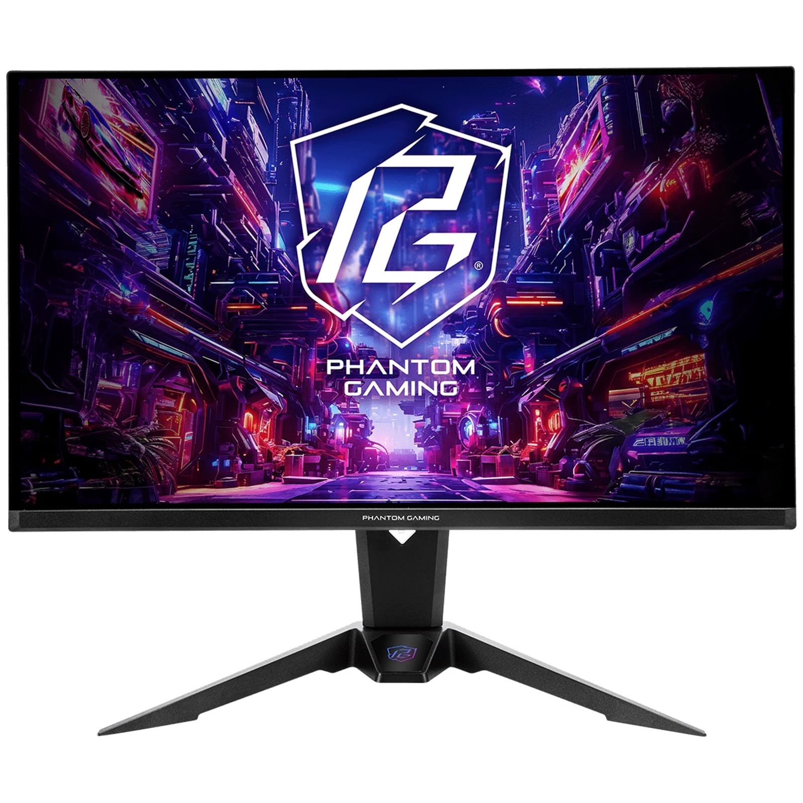 ASRock Phantom Gaming PGO27QFV 27 Inch QHD (2560 x 1440) Flat QD-OLED Gaming Monitor, 360Hz 0.03ms (GTG) Response Time, 2 x HDMI 2.1; 1 x DisplayPort 1.4, 1 x Type-C (DP Alt Mode / PD 15W), Height, Swivel, Tilt Adjustment, Integrated Wi-Fi Antenna