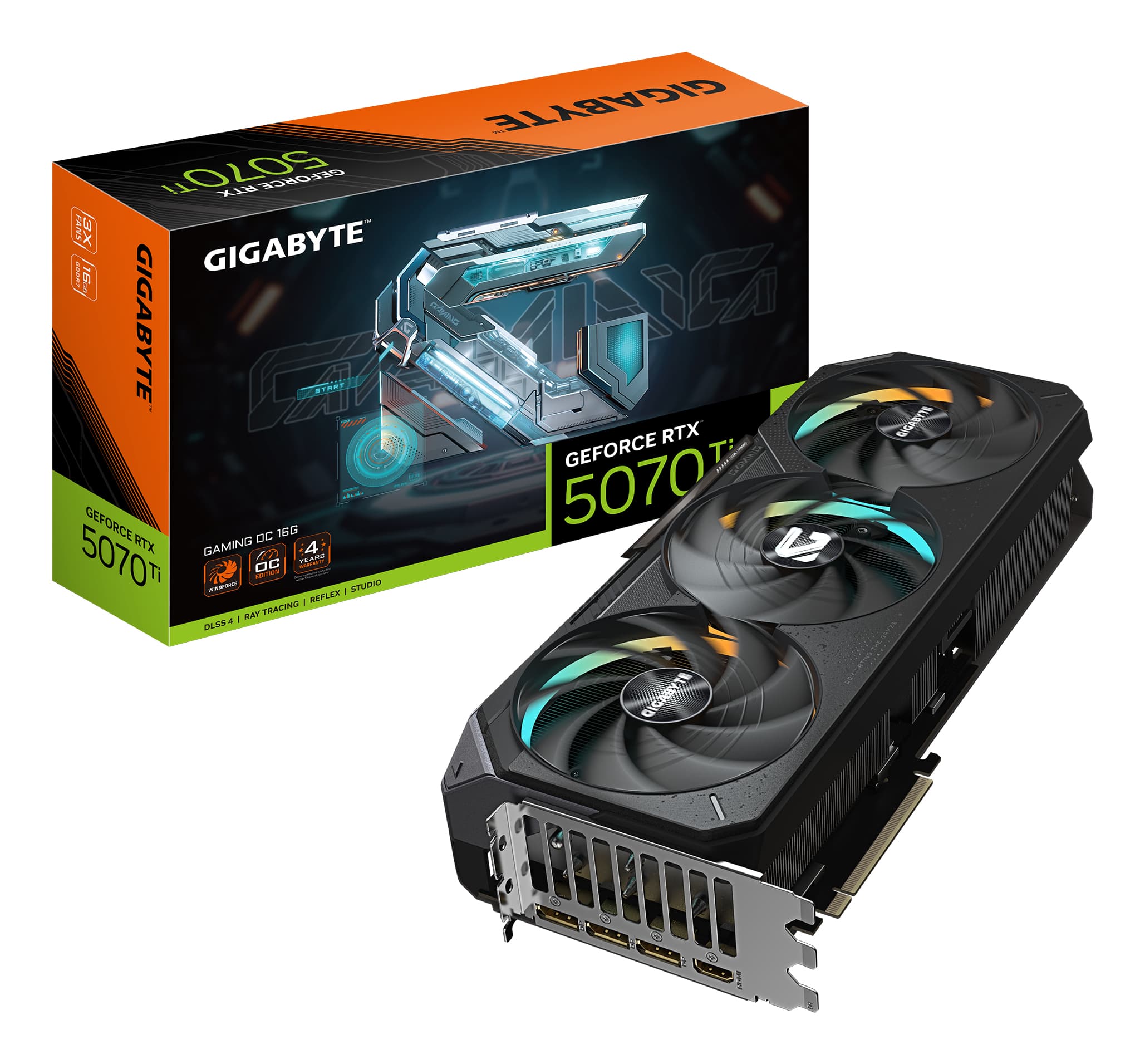 Gigabyte NVIDIA GeForce RTX 5070 Ti GAMING OC 16GB GDDR7 Graphics Card, 8960 CUDA Cores, 2588 MHz Core Clock, Triple Fan, RGB, 3x DisplayPorts / 1x HDMI Port